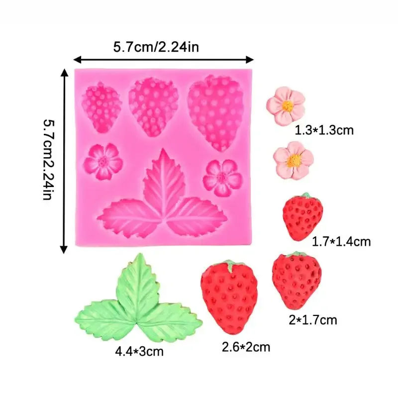 Strawberry Flower Leaf Fondant Silicone Mold Cake Decorating Tool Sugarcraft Chocolate Gumpaste Mold Resin Clay Tool