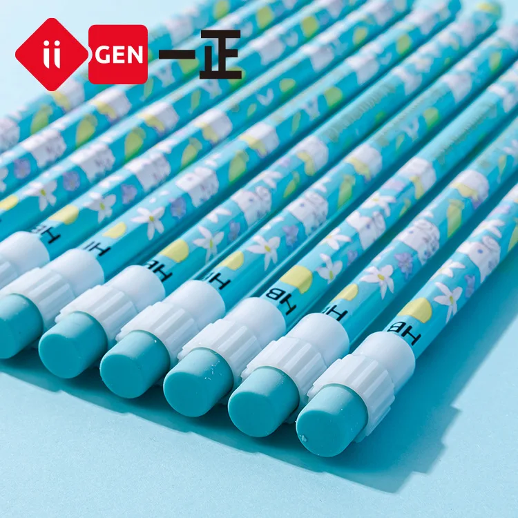 YiZheng Stationery Cute Cartoon HB Wooden Pencil Set With Eraser Tip Primary Students Handwriting School Stationery Kit