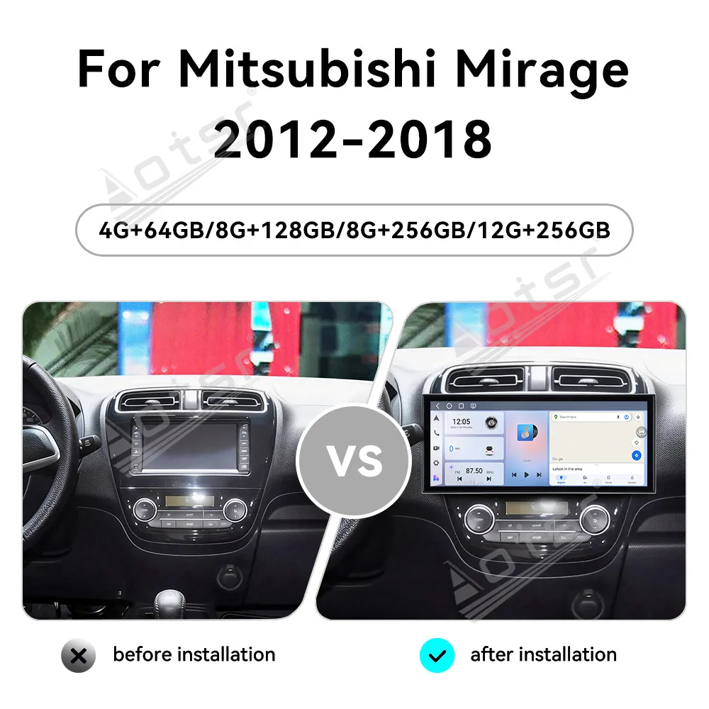 

For Mitsubishi Mirage 2012-2018 Android 15 15.8'' HD Car Radio Car Multimedia Video Player GPS Navigation Carplay Unit DSP BT