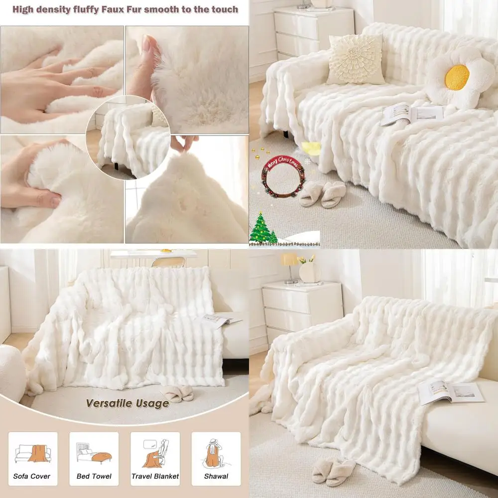 

Чехол для дивана из толстого искусственного кроличьего меха, 1 шт., теплый и уютный чехол для дивана, белый, 71x118