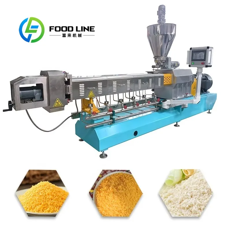 Línea de Producción Completa de Extrusora Automática Comercial Personalizada para Pan Rallado Panko, Fábrica de Fabricación y Procesamiento de Pan Rallado