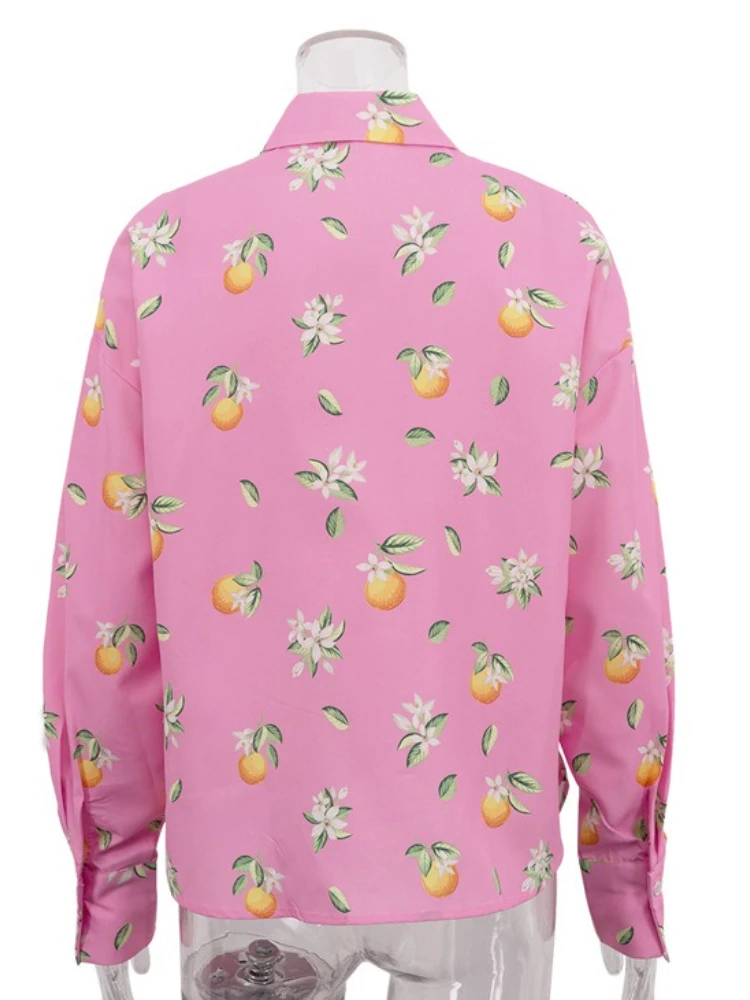 Tossy Printed Casual Fashion Women's Shirt Turn-Down Collar Long Sleeves Pocket Loose Contrast Clothes For Women Autumn Shirts