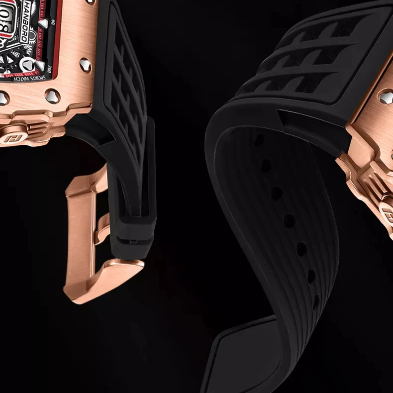 HANBORO, reloj automático para hombre, reloj de pulsera mecánico de 52mm, caja luminosa Tonneau, resistente al agua, multiesfera, mes, semana, fecha