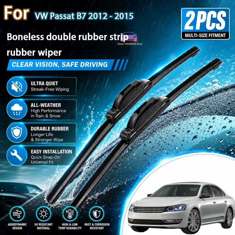 

Front Wiper Blades For VW Passat B7 2012 - 2015 Windshield Windscreen Window Car Rain Brushes 24"+19" Modification parts