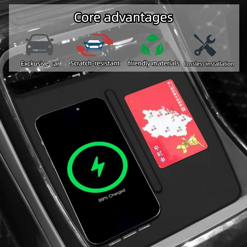 Für GAC AION V 2024-2026 Auto-Handyladegerät-Matte Kabelloses Laden Rutschfeste Schutzmatte Innenraum-Zubehör Aufbewahrung und Ordnung – Detail 2