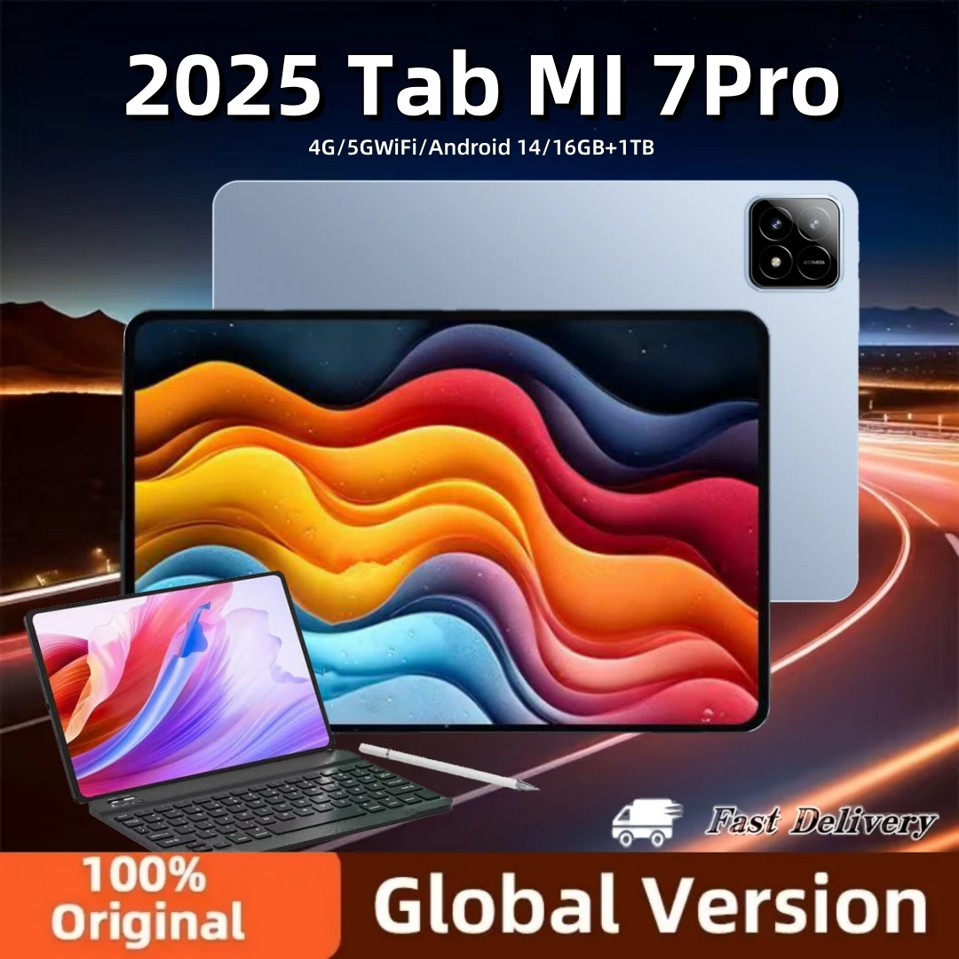 2025 Tab MI 7Pro Global Version Tablet Android14 16GB+1TB 11 Inch Snapdrago 888 5G Dual SIM Card WIFI Google Plays Tablet PC