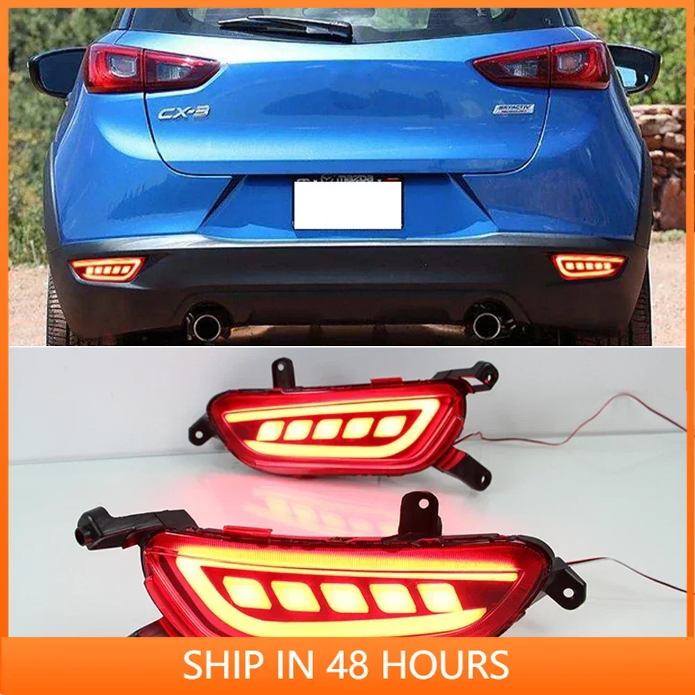 

New！ 2PCS Reflector For Mazda CX-3 CX3 2015 2016 2017 2018 2019 2020 Car LED Rear Fog Lamp Brake Light Turn Signal Light