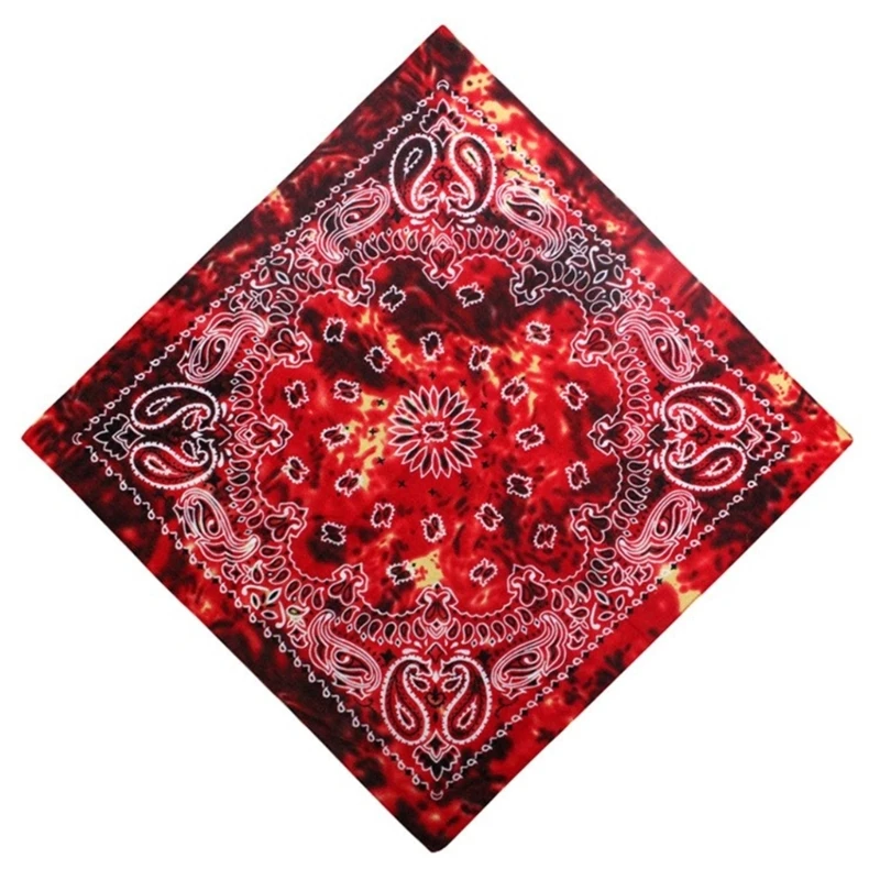 Unisex Turbans Head Scarf Headwear Square Hair Scarves Creative Head Wrap Elaborate Floral Pattern Hair Cover Wrap