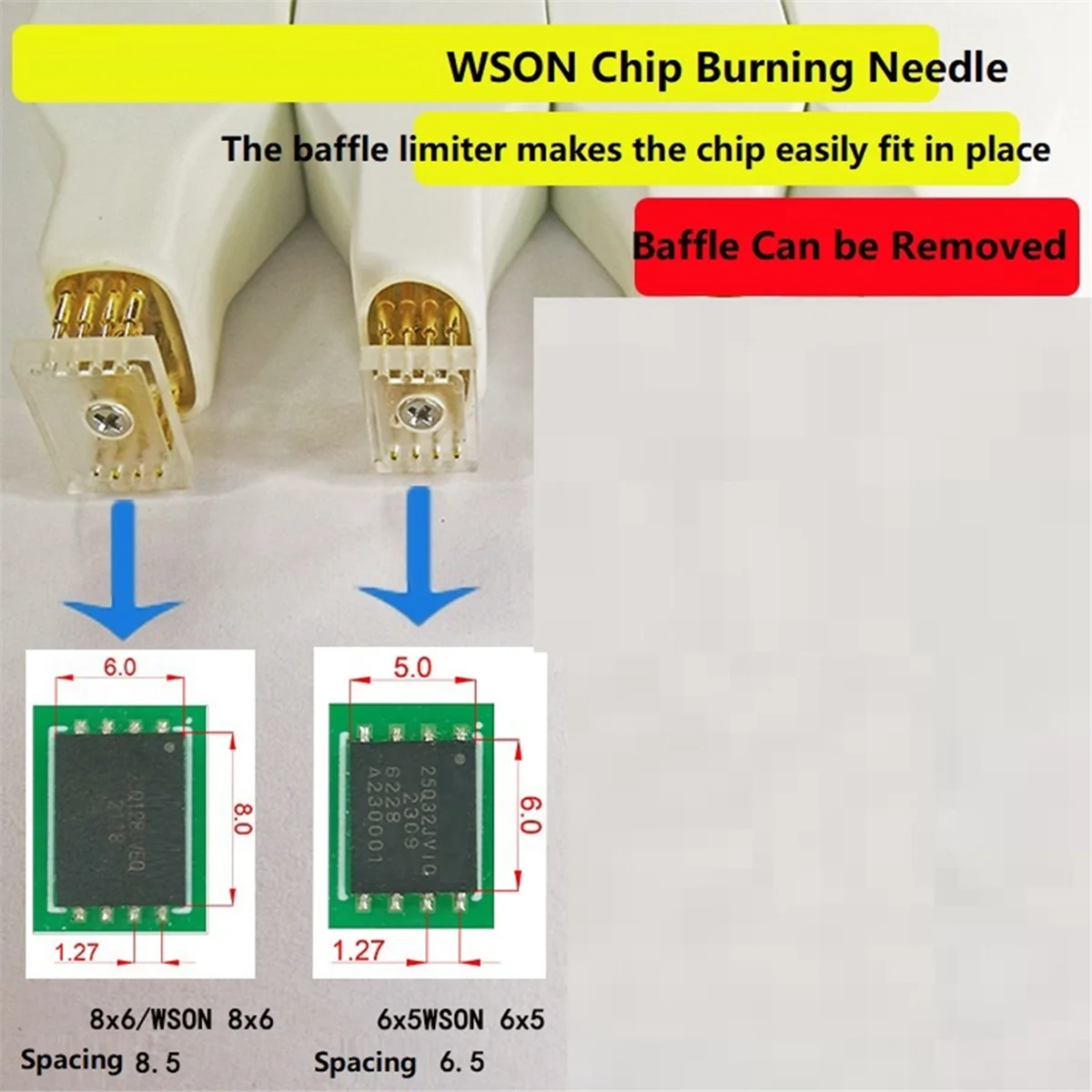 FZFZ 1 قطعة Wson رقاقة تحميل حرق الكتابة التحقيق الربيع إبرة فلاش Eeprom رقاقة الموقد كابل Vsonwson 8x6 مللي متر 8.5 مللي متر