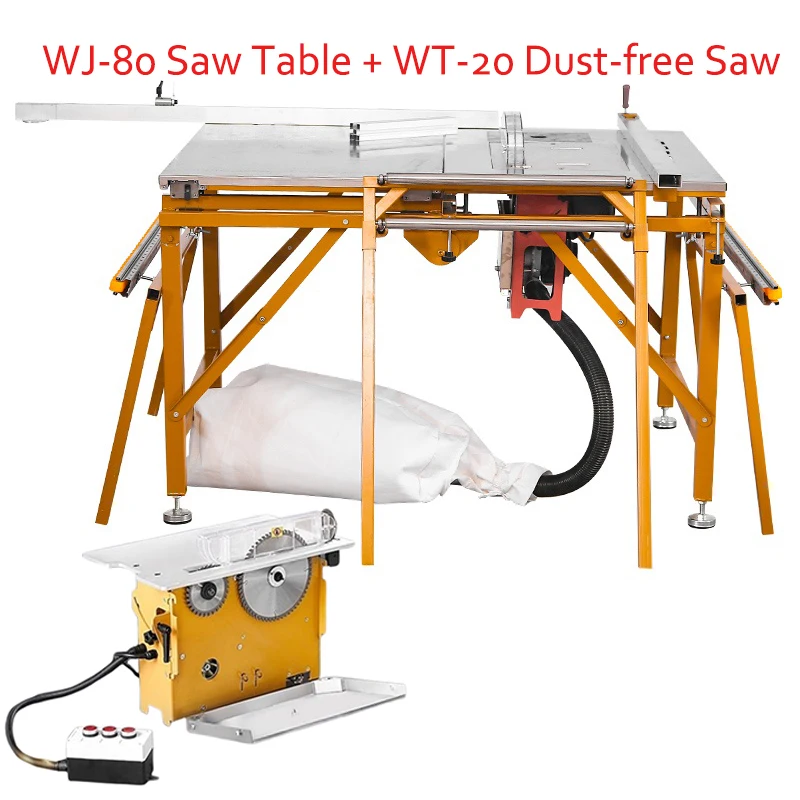 

New woodworking worktable push table saw +dust-free Saw multifunction woodworking folding tool portable precision sawing machine