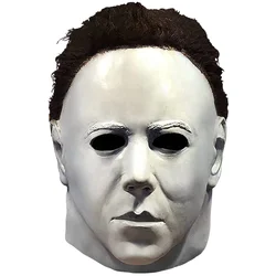 Máscara de Michael Myers Moonlight Heart Panic, Cosplay de fiesta de Halloween, Thriller de terror, escritura Kill Npc, accesorios, tocado de látex para adultos