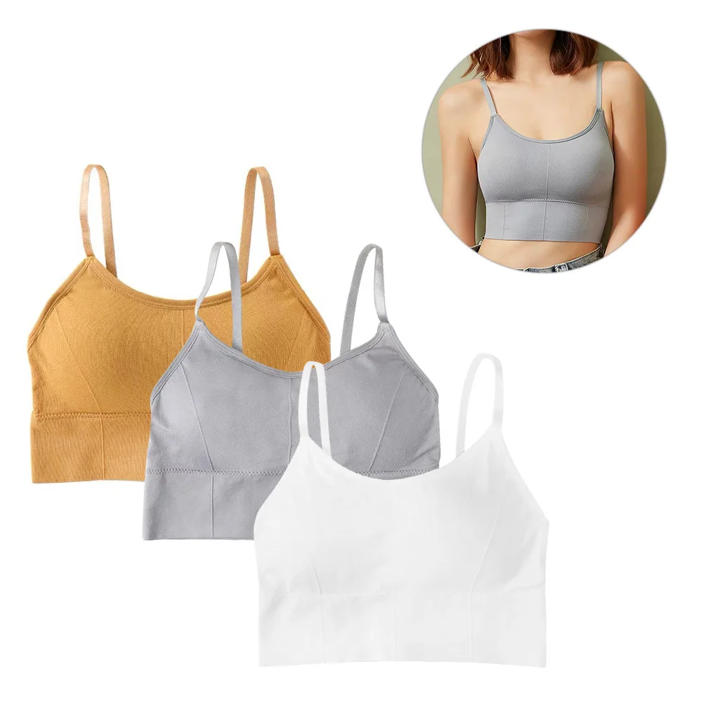 3 قطعة Bralette بدون سلك حمالات صدر رياضية مريحة للنساء عالية التأثير دعم اليوغا الجري الصالة الرياضية تجريب القمم اللياقة البدنية #1