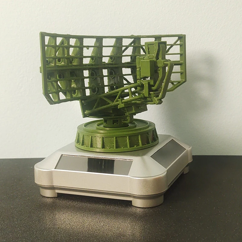 1 Stück 3D-Gedrucktes Radar-Modell mit Solar-/Batteriebetrieb und Drehfunktion, Militärisches Ornament für DIY-Diorama, Schiffsdekoration und Modifikation