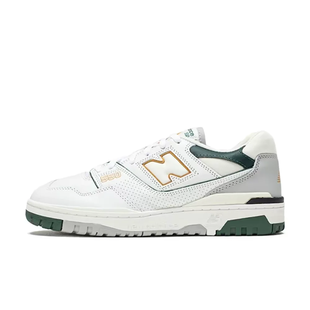 New Balance NB550 Unisex Low-Top Retro Basketball Shoes – Banana Green, Leather Upper, Stylish Durable & Comfortable BB550PWC
