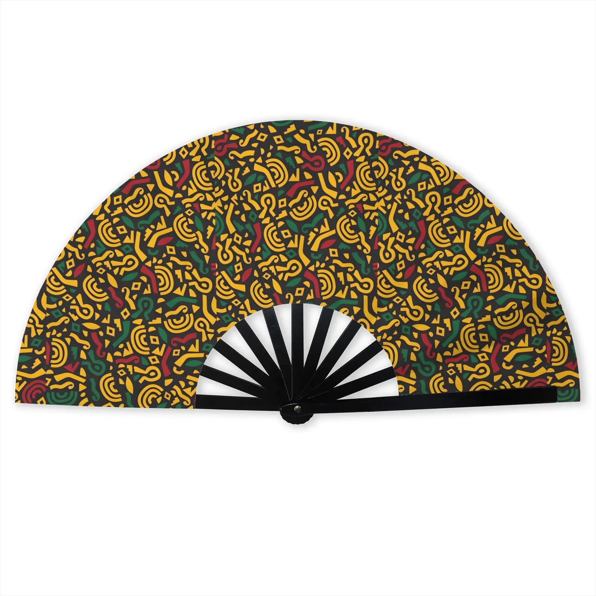 African Print Ankara Traditional Folding Fan Chinese Style  High-Quality Fans Gift  Exquisite Decorative Hand Fan