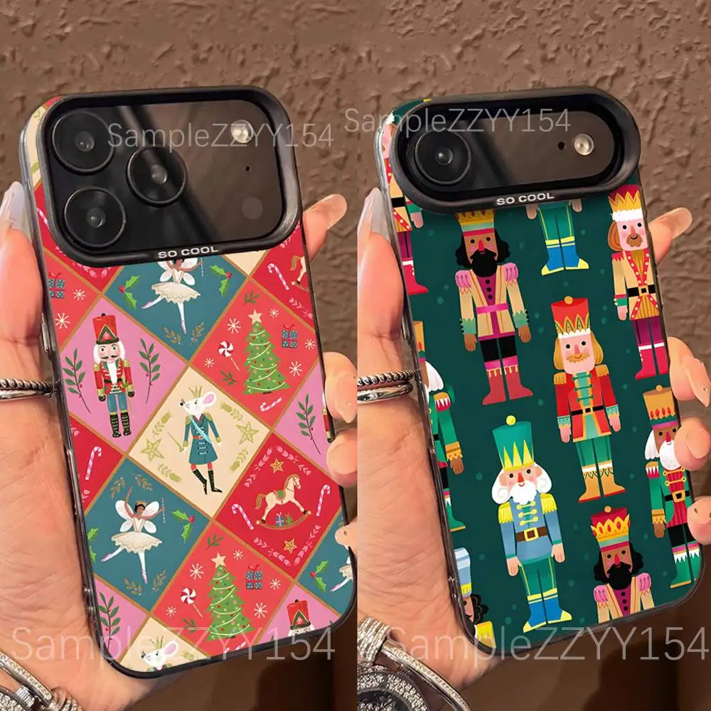 

Nutcracker Christmas Phone Case For iPhone 17,16,15,14,13,12,X,8,Pro,Max,Plus,E,SE4,Air,Mini Black IMD Matte