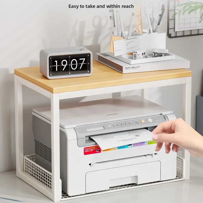 Simple Metal Mobile Printer Stand, Heavy Duty Storage Cabinet, Printer Organizer for Home Office Desk