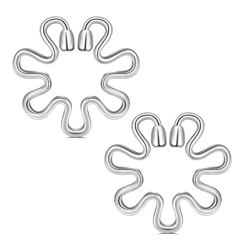 2Pcs Fake Septum Piercing Nipple Jewelry Stainless Steel Women Sexy Hollow Clips Nipple Ring Clamps Pierced Body Jewelry - view 3