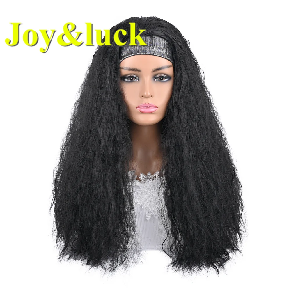

Joy&Luck Women's Headband Wig Long Black Brown Good Quality Synthetic Fiber Afro Natural Kinky Straight Hair Wigs