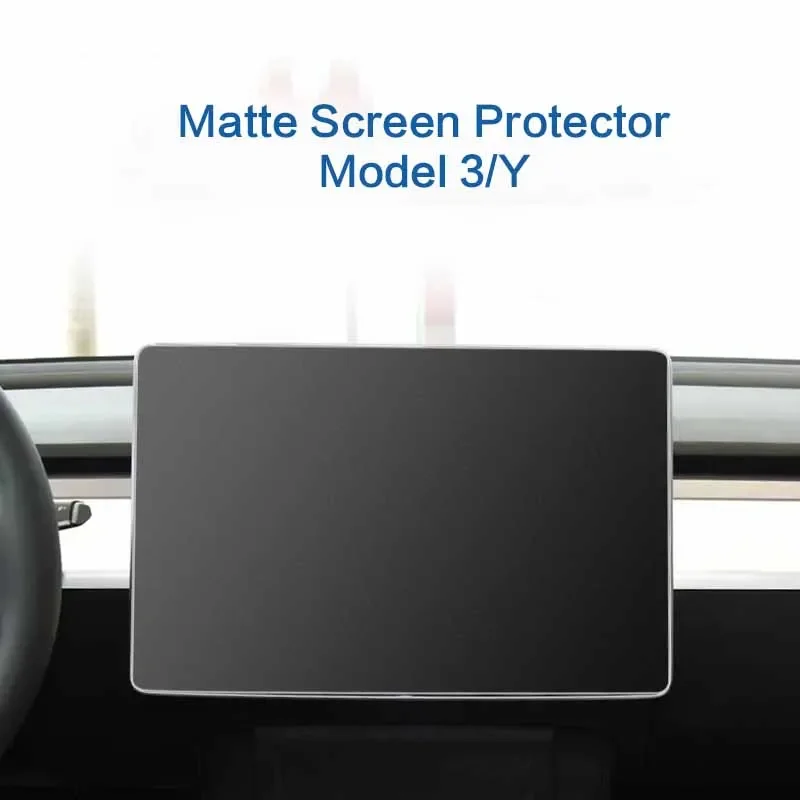 For Tesla Model 3 Y Center Control Navigation Screen Glass Film Tempered Glass 9H Matte Anti Fingerprint Accessory