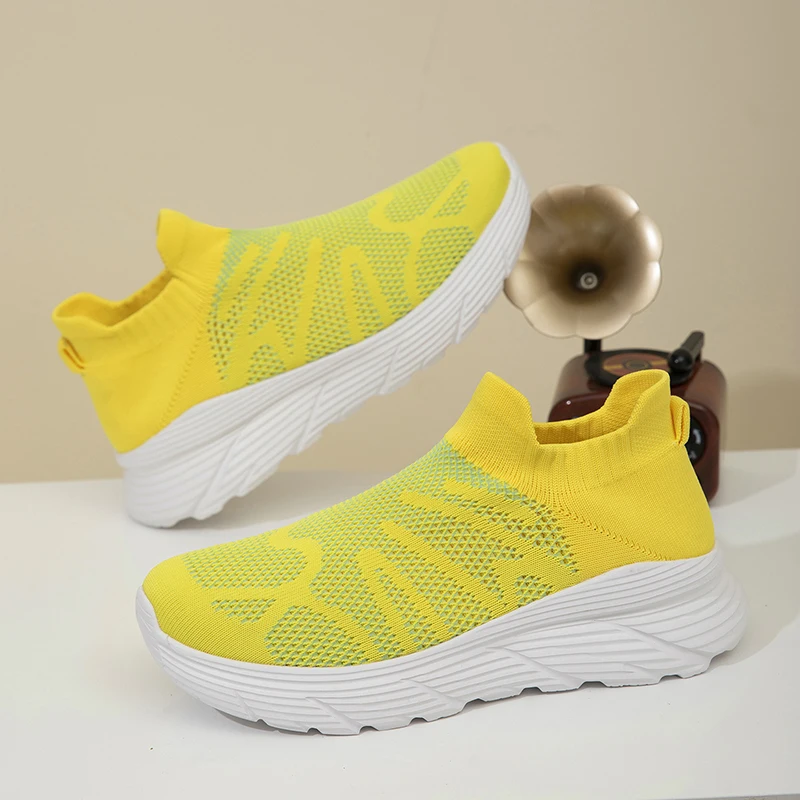 Fashion Wide Toe Men's Running Shoes Comfortable Breathable Knit Sneakers For Men Women Sock Shoes Platform Women's Sports Shoes