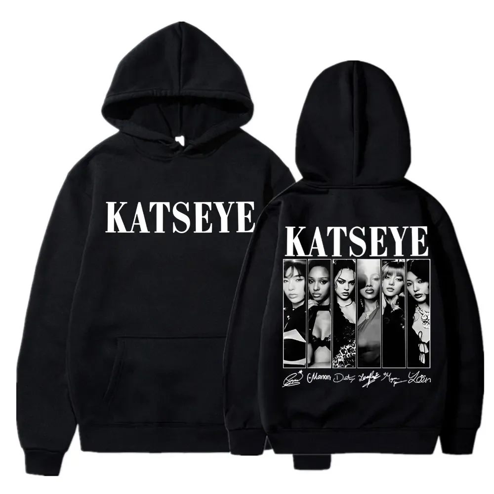 Angesagte Kpop Katseye Print Hoodies Vintage Trendy Herren Damen Y2k Kapuzenpullover Mode Lässiger HipHop Sweatshirt Harajuku Unisex – Detail 2