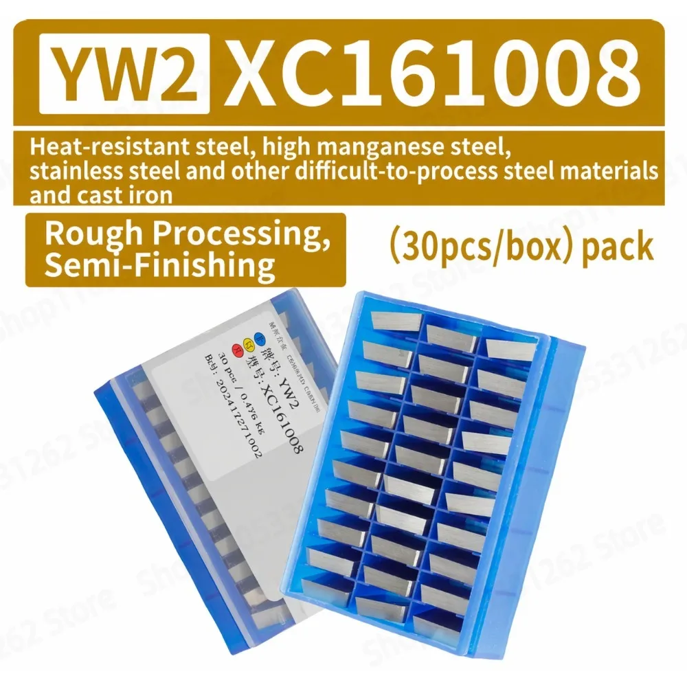 XC161008 YW2 Carbide Milling Insert Roughing Semi-Finishing for Refractory Steel Manganese Steel Stainless Steel Cast Iron 30pcs