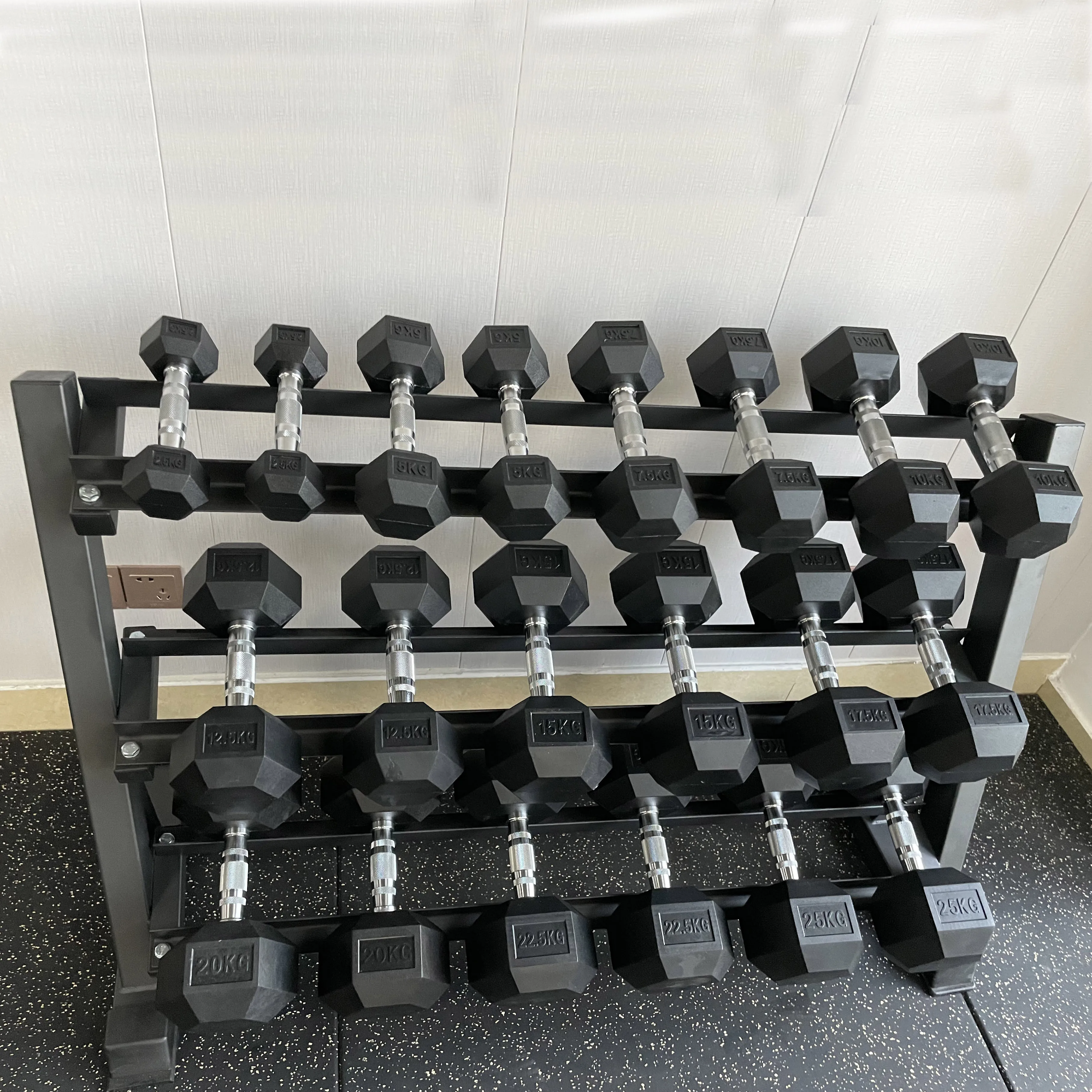 

High Quality Dumbbell Set Rack Household Gym 3 Tier Dumbbell Storage Dumbbell Rack