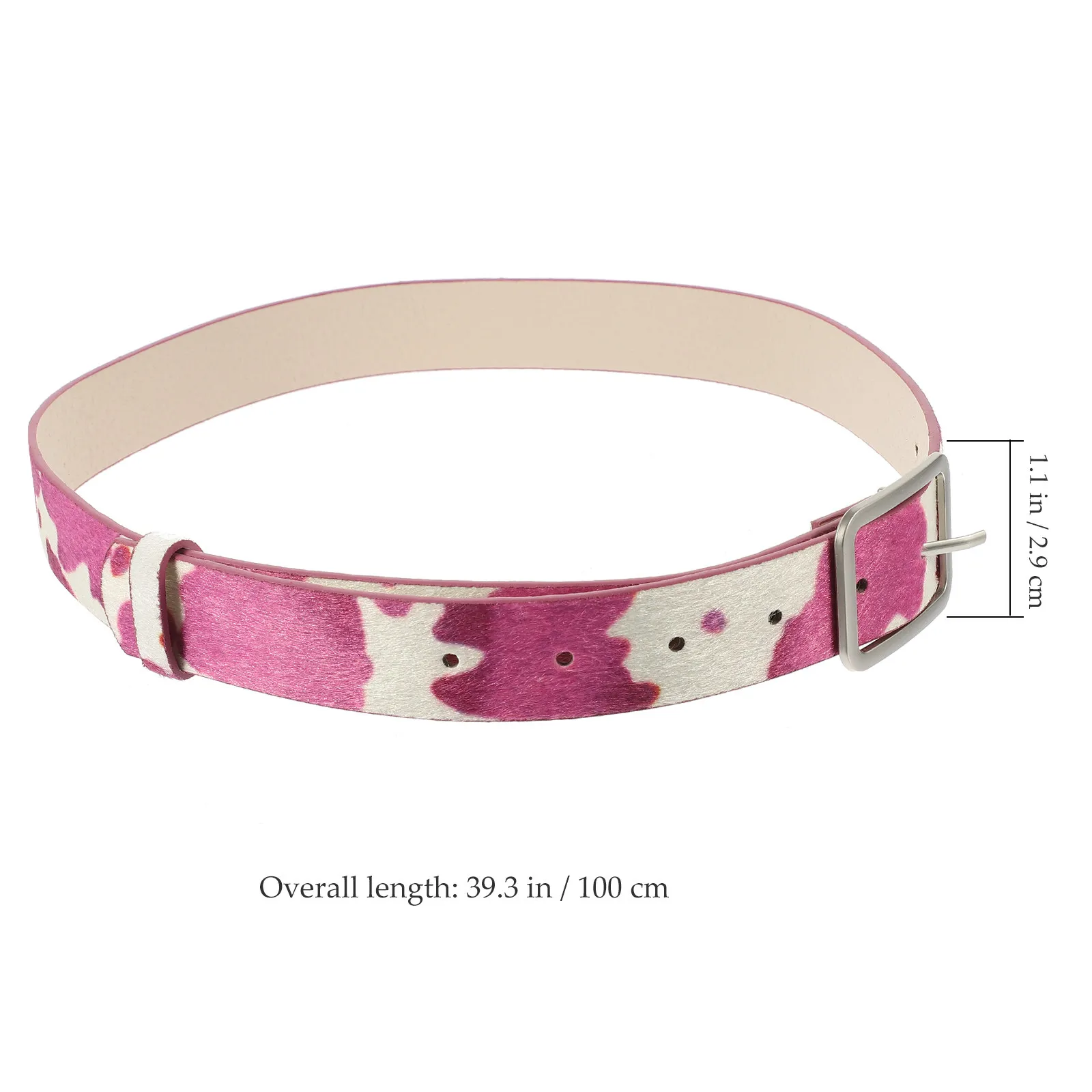 Women Adjustable Cow Print Belt PU Western Animal Print Waist Band for Jeans Shorts Daily Commuting Dating Party Casual Outfit