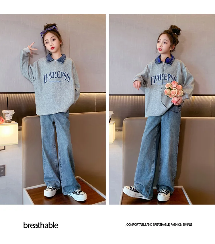 Trendige Kinderkleidung Mädchen Herbst Baumwolle Baby Poloshirt Kinder Langarm T-Shirt mit Umlegekragen Sweatshirt für Teenager – Detail 5