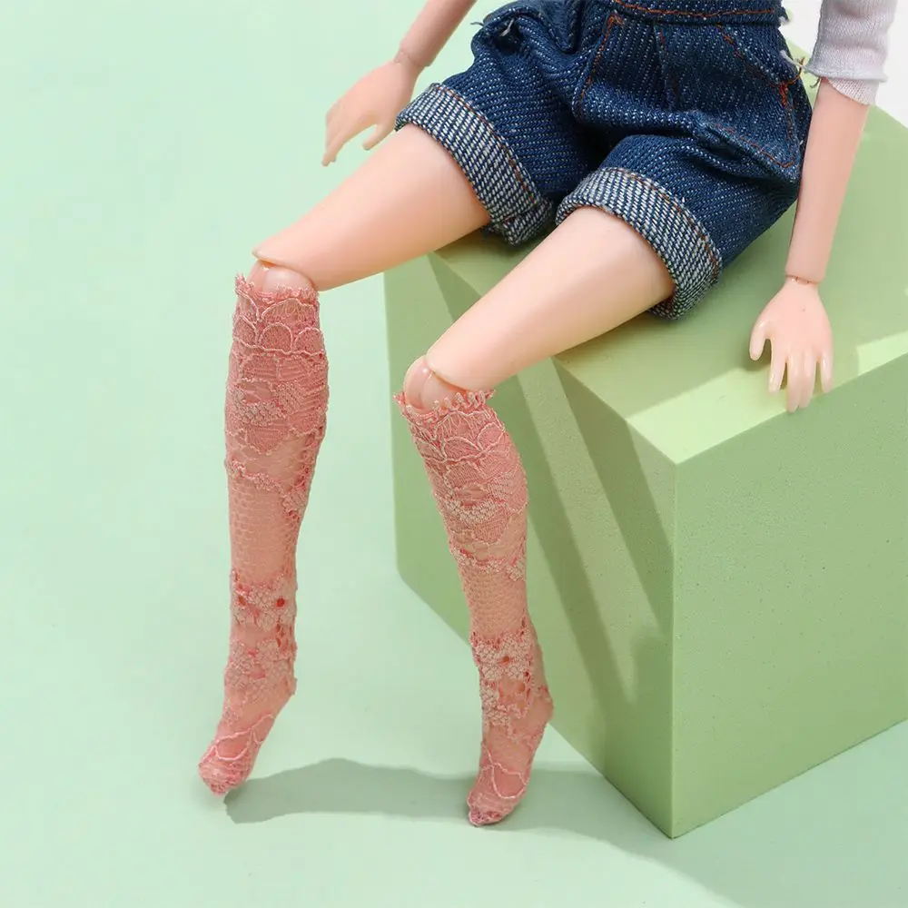 Fashion 1/6 Doll Stockings Sexy Lace Knee High Socks Elastic Fishnet Tights Leggings Socks For 30CM Dolls Clothes Accessories