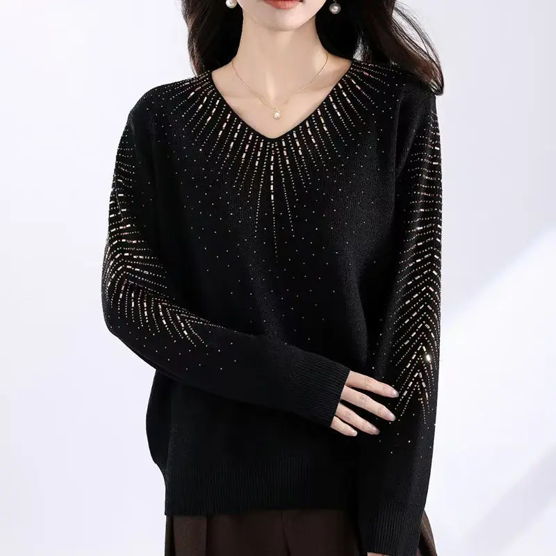 

fashion bottoming shirt top New mother sweater women spring autumn 2026 knitwear coat loose western-style pullover Female Jacket