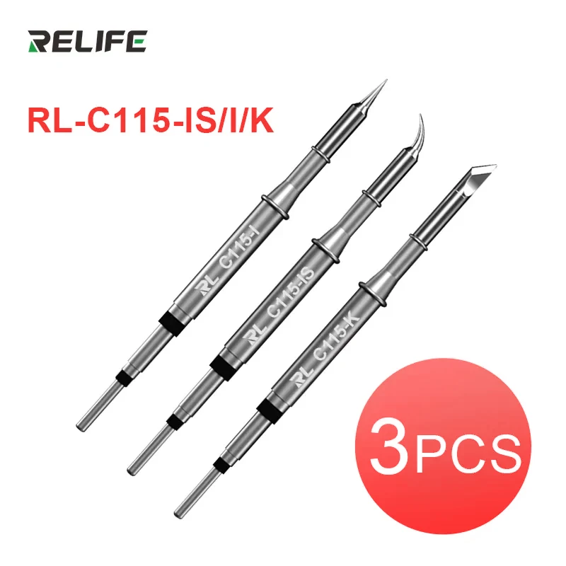 RELIFE Ferro De Solda Universal Dica, Cabeça De Substituição, Repair Estação De Solda, Soldagem, JBC, GVM, RL-C115, I, IS, K