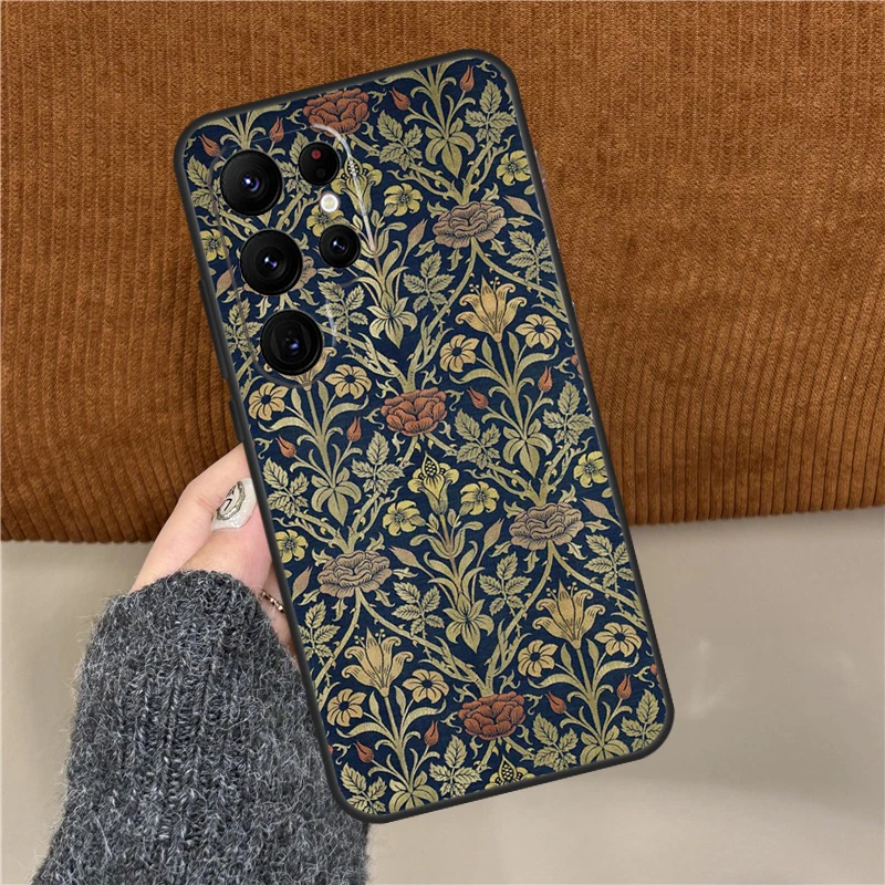 Custodia William Morris per Samsung Galaxy S22 S23 Ultra Note 20 S8 S9 S10 Note 10 Plus S21 FE S20 FE Coque