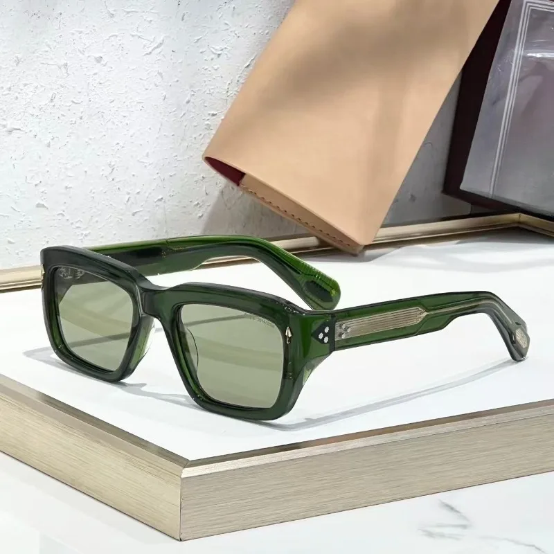 JMM WALKER Handmade Square Acetate Sunglasses - Japanese Designer UV400 Protection Unisex Vintage Photochromic Glasses with Case