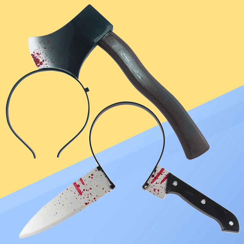 2pcs Through Head Prop Lightweight Halloween Costume Accessory For Party Trick Fun Scary Decoration Creepy Wearable Gag Gift One