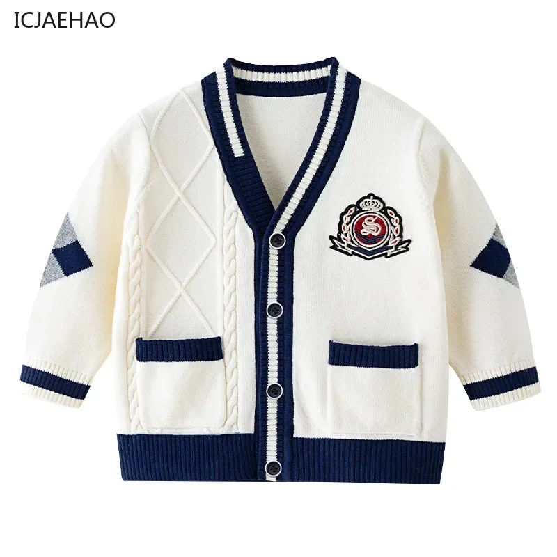 

2025 Baby Sweater Spring Winter Children's Cardigan Coat Spring Top Boys' Girl College Kids Kintted Clothes Children's Outfits