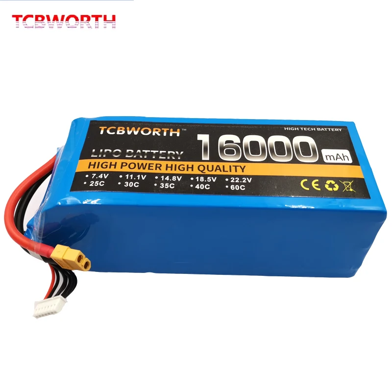 Batterie TCBWORTH 6S 22.2V 16000 22000mAh 35C RC Airplane LiPo batteria per RC elicottero Quadrotor Drone Car Boat Truck RC Toy