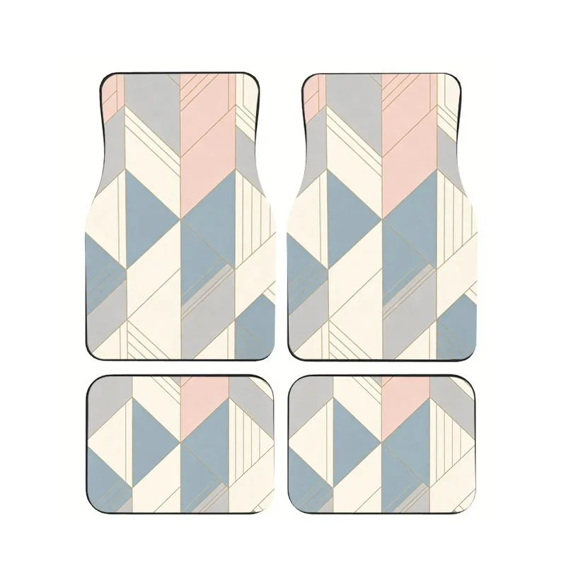 

Universal Sport Style Car Floor Mat Radial Line Geometric Print Waterproof Non Slip Auto Foot Mat Interior Decoration Accessorie