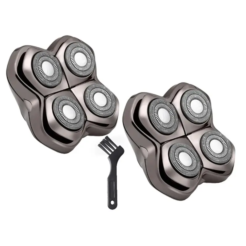 2 Pack Pro 4 Shaver Replacement Heads For Skulls Pitbulls Gold PRO, Silver PRO, Platinum PRO, Floating 4 Heads