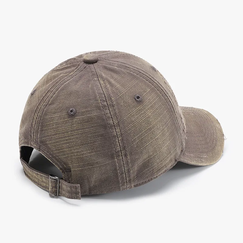 Retro Trendy Duckbill Cap Women Washed Distressed Gradually Changing Color Baseball Cap Men Korean Street Curved Brimmed Hat