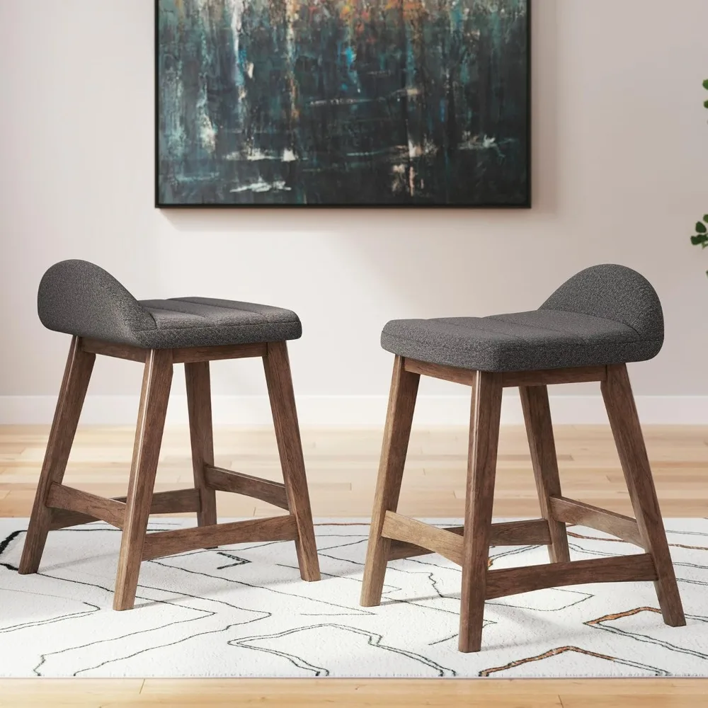 

28.5" ounter Height Upholstered Bar Stool , 2 Count ,with Foam Cushion ,Modern style without backrest , Bar Stool