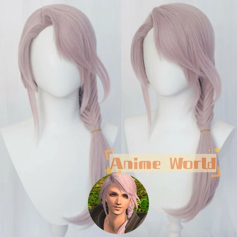 Final Fantasy XIV endwalker ff14 Venat Hythlodaeus Grey Pink cosplay wig Halloween synthetic hair heat