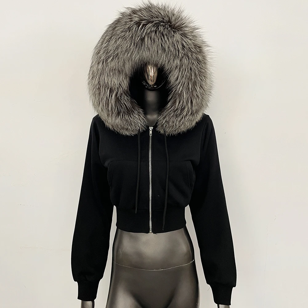 OFTBUY Women Oversized Hoodie with Fur Sweatshirt Casual Loose Fit Fleece Pullover Long Sleeve Streetwear Fashion Autumn Winter