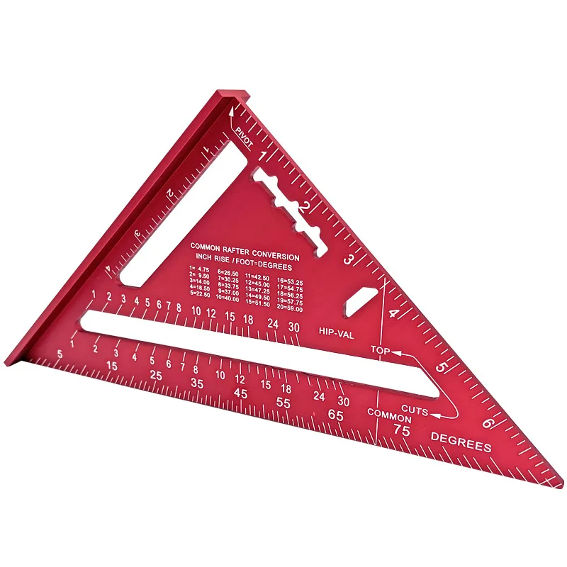 7 Inch 12 Metric Imperial Triangle Ruler 90 Degree Right Angle Aluminum Alloy Carpenter Measuring Square