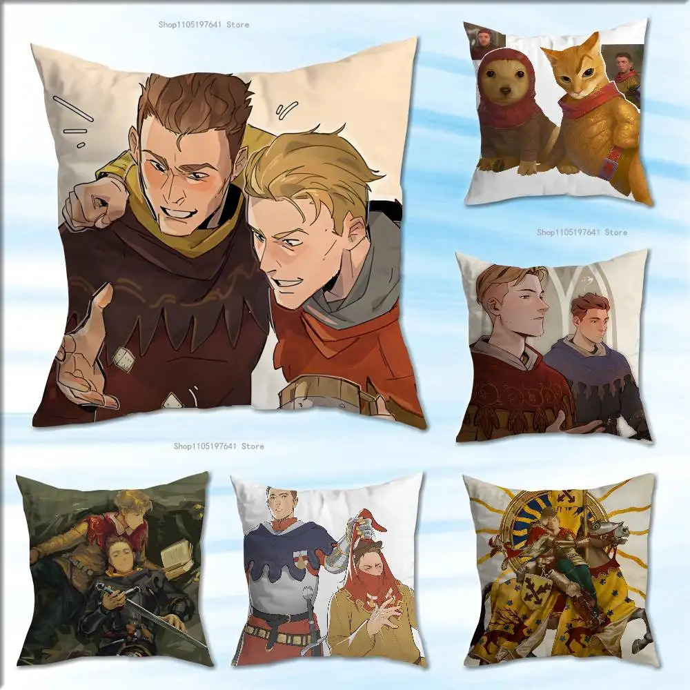 

Henry Of Skalitz And Hans Capon Anime Celebrity Merchandise All-Match Printed Pillow Case Sofa Office Room Decoration Protector