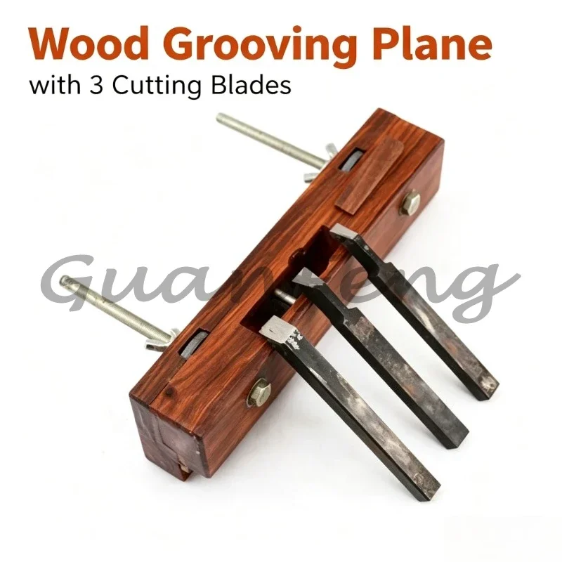 Adjustable Manual Woodworking Tenon Cutter, Flat Step Grooving Slotting Hand Tool for Mortise Cutting