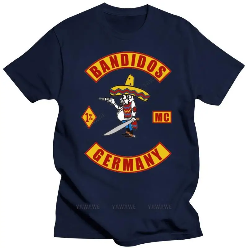 New black short sleeve men top New Bandidos Motorcycle Club Germany Bandidos MC Graphic Men T Shirt Tee Shirts unisex tee-shirt