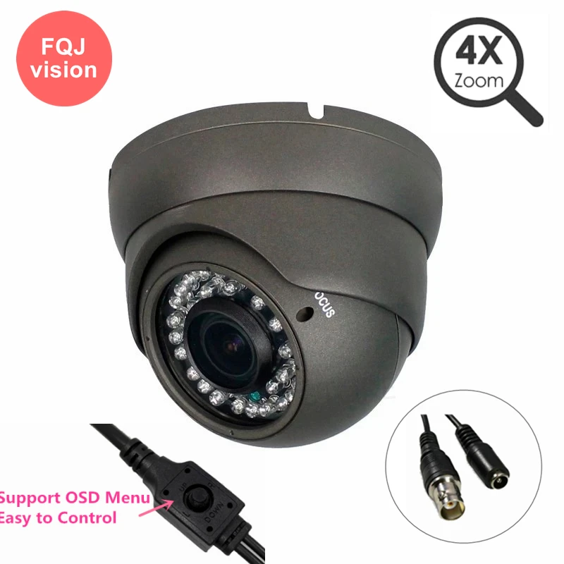 5MP AHD Security Surveillance Camera Home Safety 4xZoom Manual Lens High Resolution BNC Analog Camera Device 30M IR with OSD