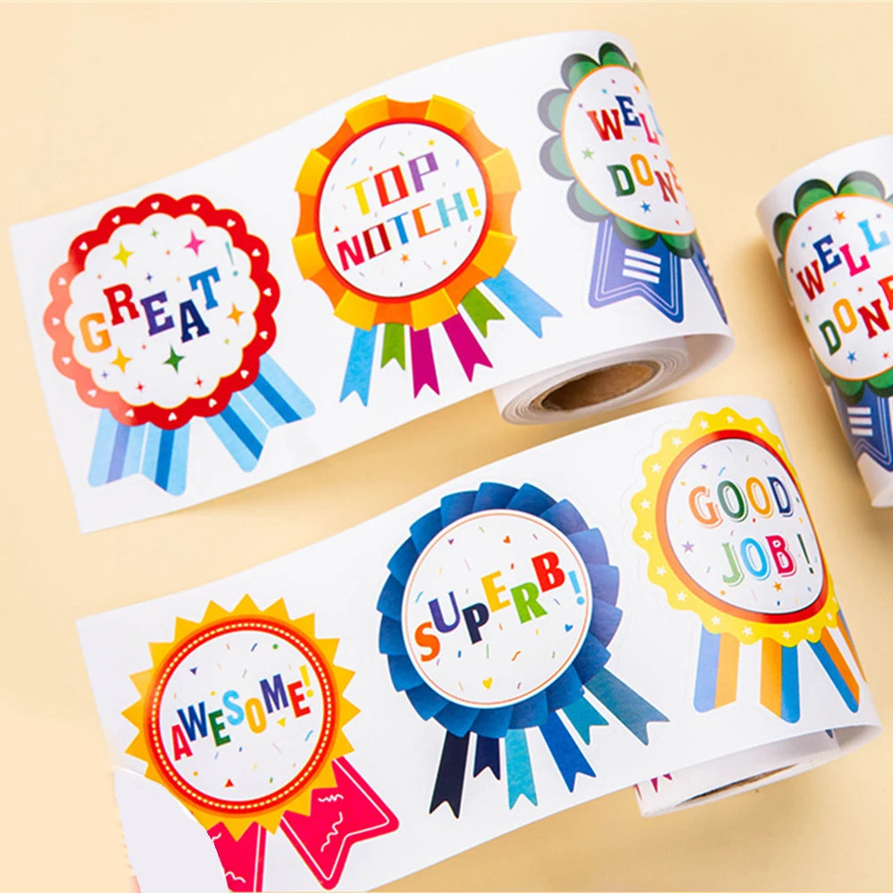 100Pcs Reward Stickers School Teacher Teaching Aids Learning Games Encourage Medals For Children Clothes Homework Non Adhesive